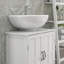 Meuble-lavabo de salle de bain, meuble-lavabo piédestal avec tablette réglable, blanc