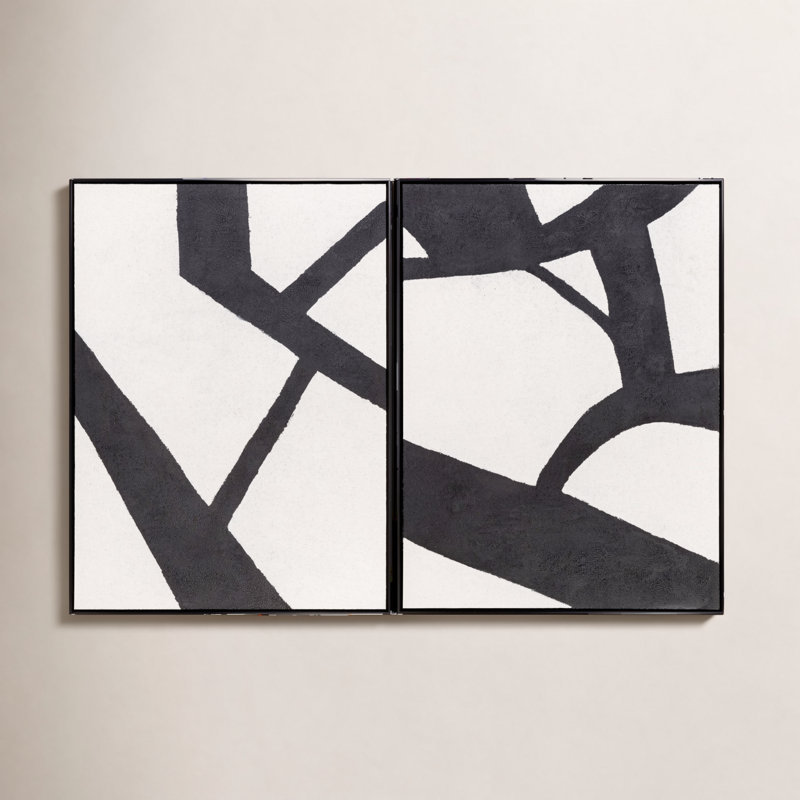 "Lucero", ensemble de 2 impressions sur toile encadrées, Cadre noir, H 48 po x l 36 po
