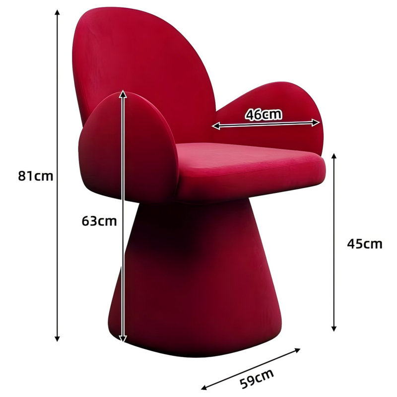 Upholstered Fabric Swivel Accent Chair, Red