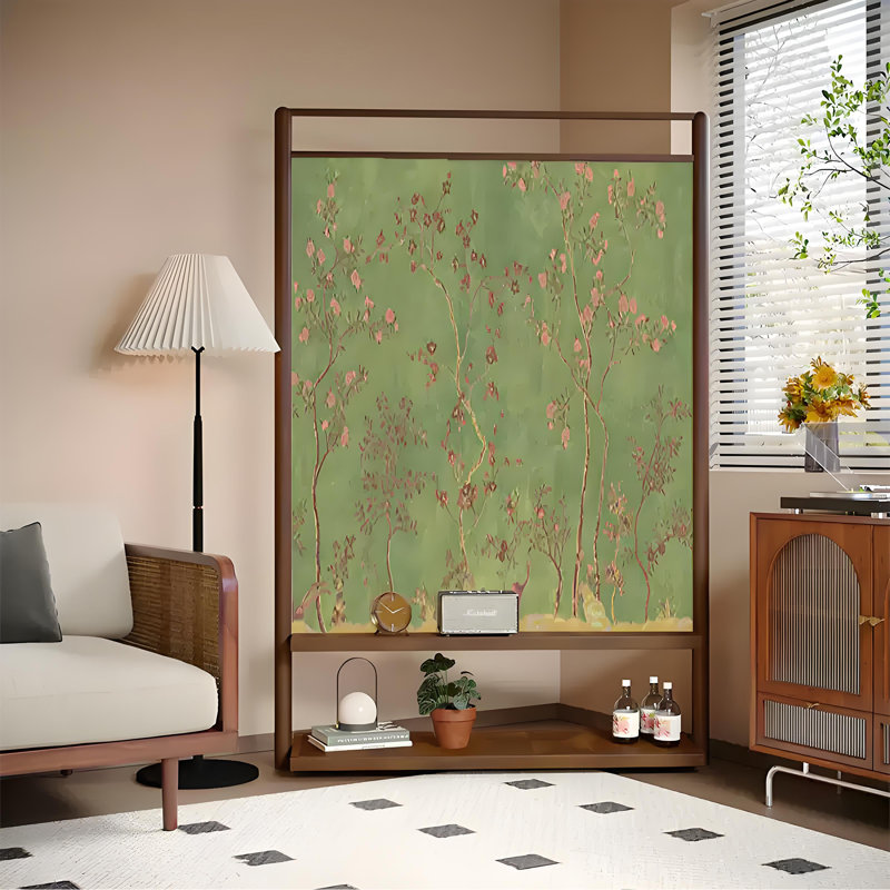 Paravent floral sérénité, H 70,87 po x l 55,12 po x P 1,57 po