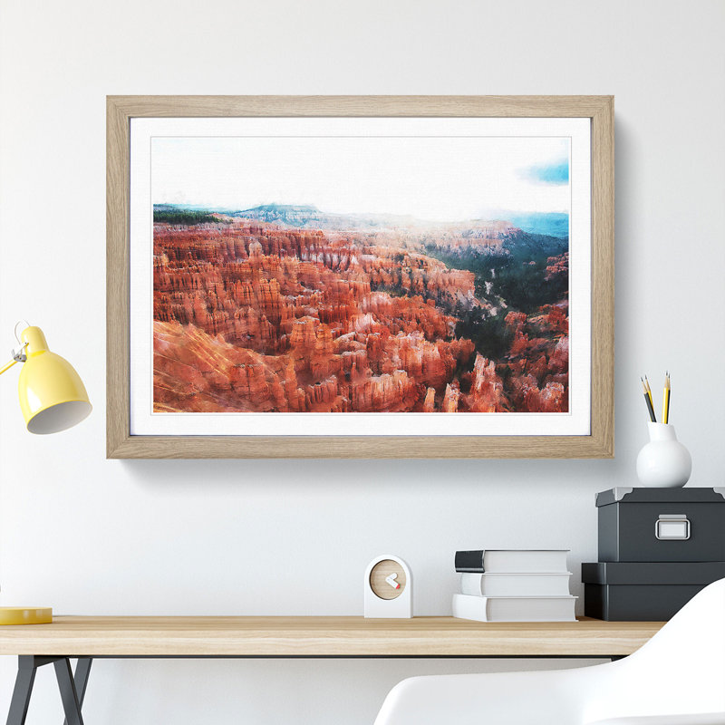 Bryce Canyon National Park Utah - Picture Frame Painting, Oak, 27cm H x 36cm W x 2cm D