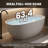 57" Beige Frestanding Solid Surface Soaking Bathtub