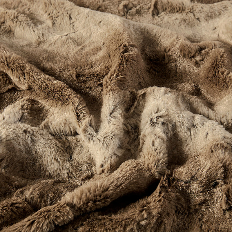 Oversized Faux Fur Throw, Tan