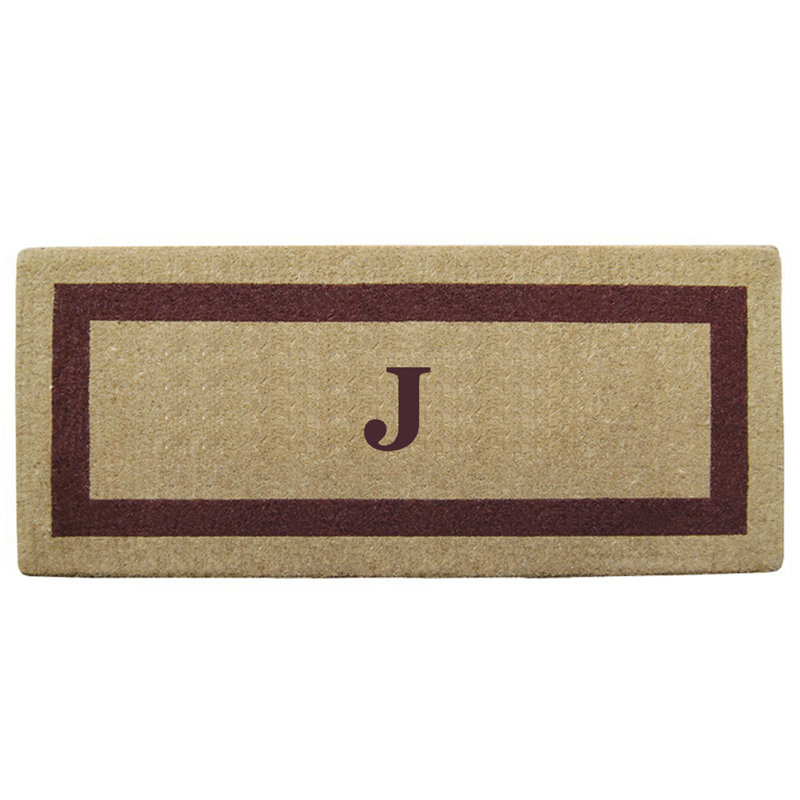 Tapis de porte antidérapant pour l'extérieur, Brun, J, L 22 po x L 36 po