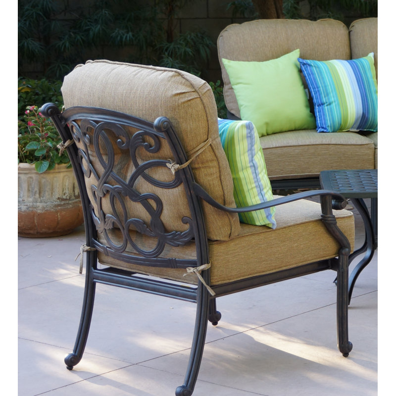 Chaise de patio avec coussin Nanafalia, Sésame