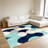 1PC Modern Geometric Overlapping Wave Circle area rugs for Living Room, Soft and Comfortable, Suitable for all seasons, easy-to-maintain, machine washable Indoor floor mat, Under Table Farmhouse suitable for dining table, bedroom, home office,...-306292392