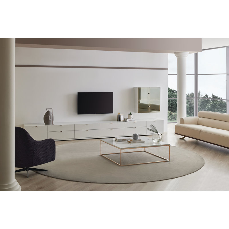 Single Coffee Table, White, Gold