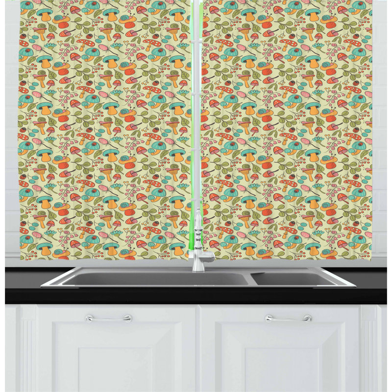 Rideau de cuisine coccinelles