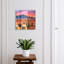 Key box for home, Opens to the left, 30x30x5, Black, Sunset over the desert with cacti, 