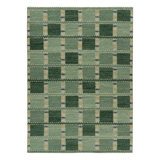 Rug & Kilim’S Scandinavian Rug In Green Tones, With Geometric Patterns