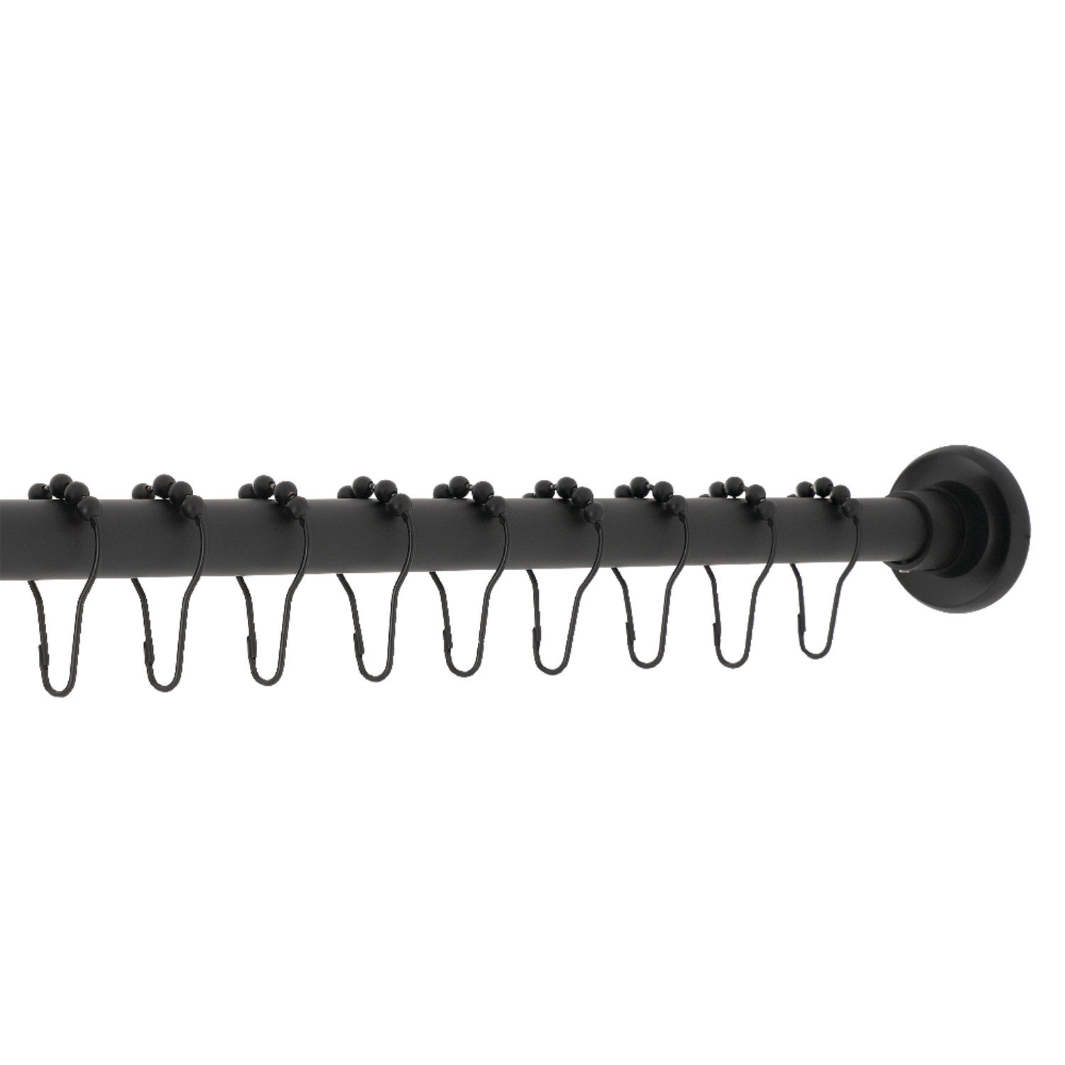 Edenscape Adjustable Shower Curtain Rod with Rings, Matte Black