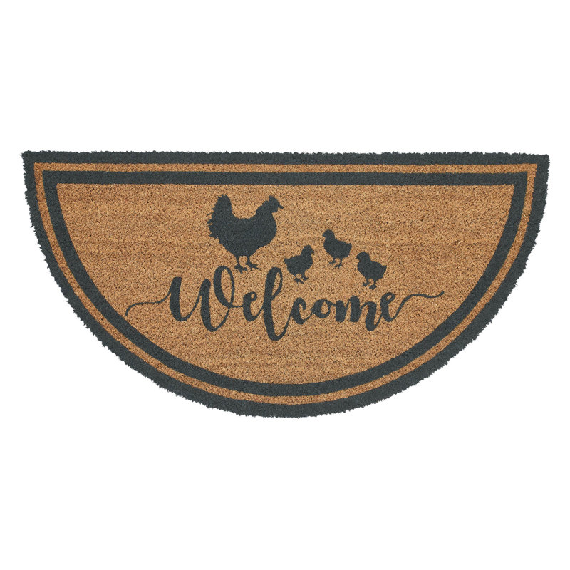 Tapis de bienvenue Down Home Hen & Chicks Coir 16,5 x 33