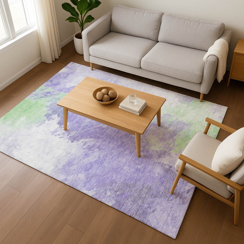 Tapis abstrait lavable à la machine Premium Slesnick AMF1675, Rectangle 9 pi x 12 pi