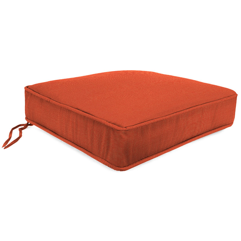 Sunbrella 23" x 22" Outdoor Deep Seat Cushion Set with Ties and Welt, Echo Sangria