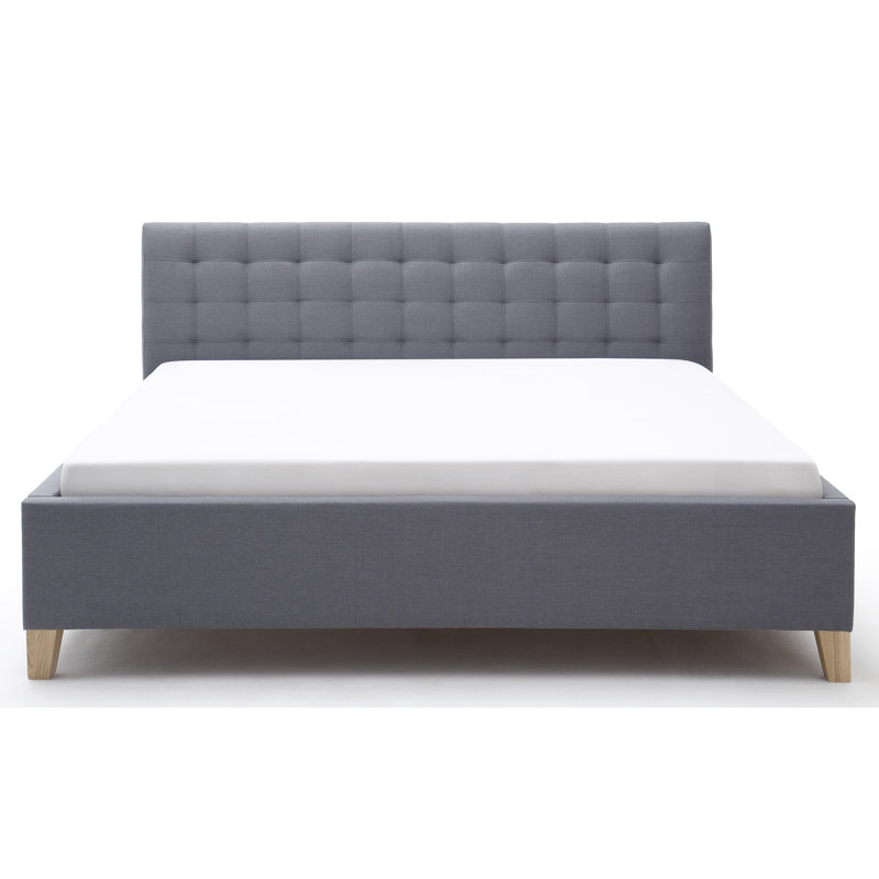 Hadrian Upholstered Bed Frame, Grey, European Double (140 x 200 cm)