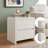 Ginan 2 Drawer Nightstand, Bedside Table with Storage Drawers, Night Stand for Bedroom, End Table or Side Table for Living Room, 15.6" D x 18.9" W x 21.7" H, White-964964124