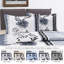 Printed Bedspreads 3 Piece Trendy Grey Comforter Bed Throw with Matching Pillow Shams