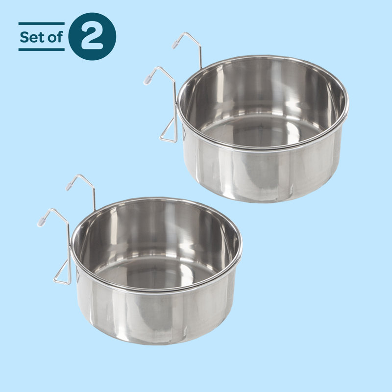 Ensemble de bols pour chien en acier inoxydable PETMAKER - capacité de 50,4 oz chacun , H 3 po x l 6,25 po x P 6,25 po