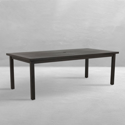 Club Aluminum Rectangular Dining Table Slate Gray