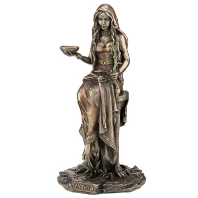 10,24 po de haut, Pythie, l'oracle de Delphes au temple d'Apollon, résine de poly, bronze