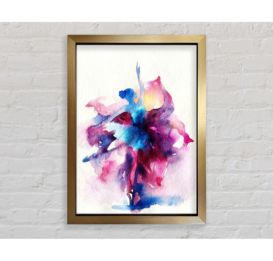 Gerahmtes Wandbild Blue Pink Ballerina 7