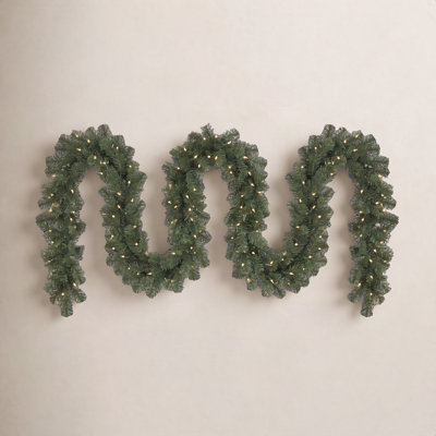 PVC Greenery 108" Pre-Lit Pine Garland