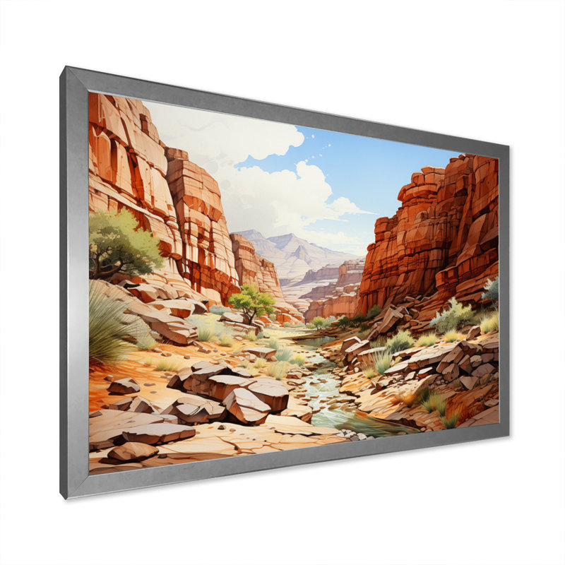 Canyon Symphony - Canyon, impression d'art mural, H 34 po x l 44 po x P 1,5 po, Cadre photo argenté