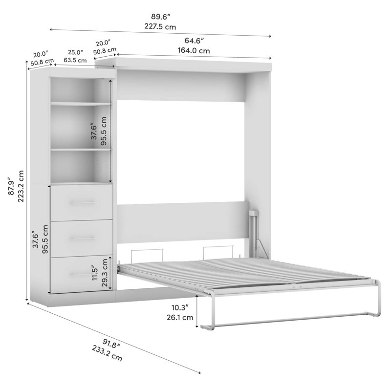 Arthor Metal Murphy Bed, Bark Gray