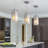 3-Light White Chrome Adjustable Iron Crystal Chandeliers