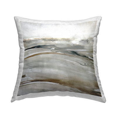 Abstract Beige Landscape Outdoor Printed Pillow by Carol Robinson