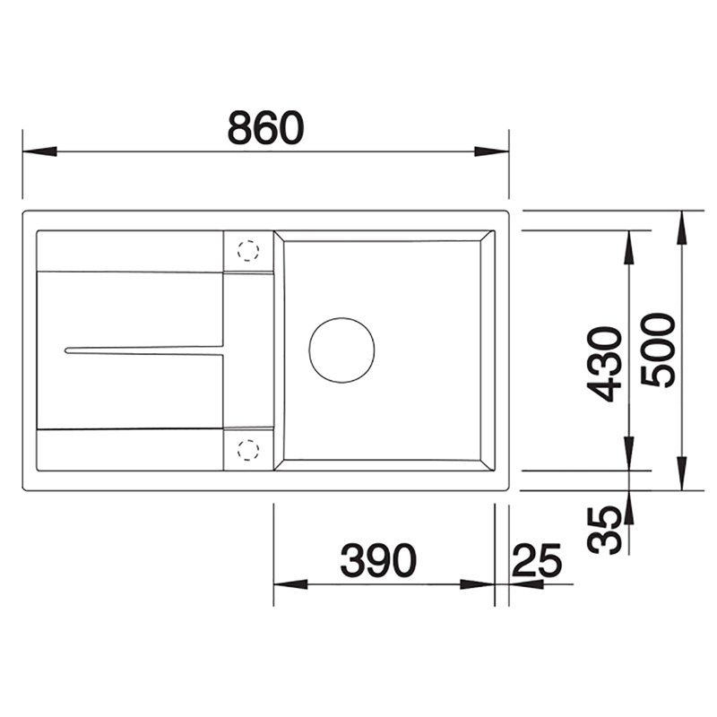 Metra Single Bowl Inset Kitchen Sink, Tartufo