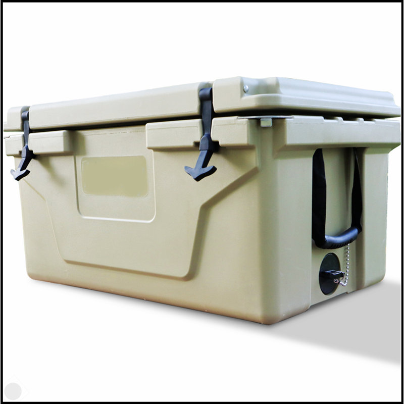 Glacière rotomoulée kaki 65QT pour le camping, la pêche et les activités de plein air avec isolation supérieure, Kaki