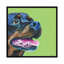 « rottweiller on lime, square » par kirstin en bois, impression sur toile-31919133-73550931-73550932