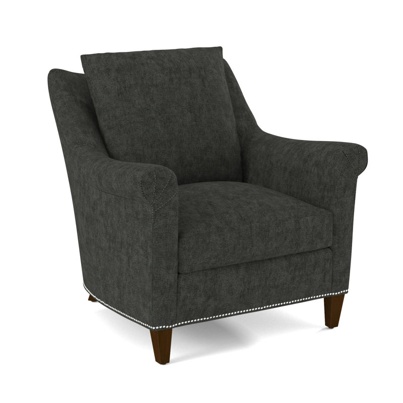 Armchair, Salvador Asphalt, Pecan