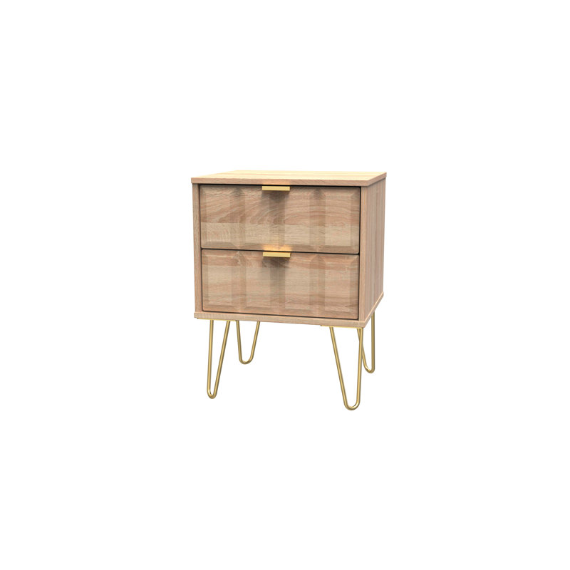 Baudi 45 cm W Bedside Table, Brown