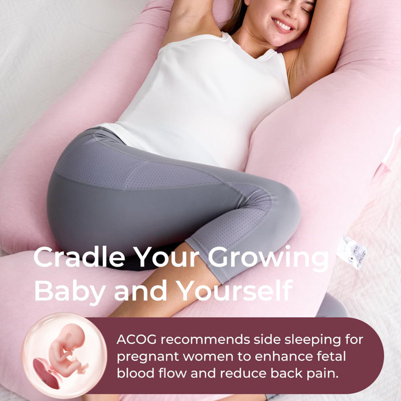 Pregnancy Pillows with Cooling Cover, U-Shaped Full Body Maternity Pillow for Side Sleepers 57 Inch - Support for Back, Hip, Belly, Legs