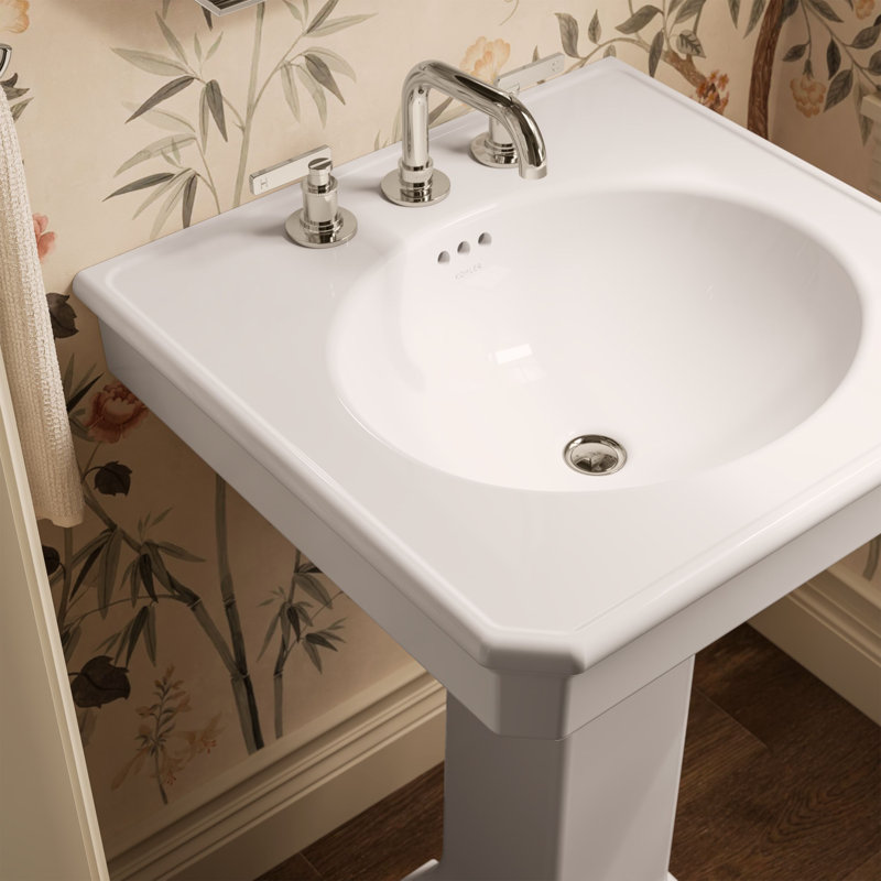 Lavabo de salle de bain rectangulaire 24 "Claude par Studio McGee, Blanc, Robinet espacé