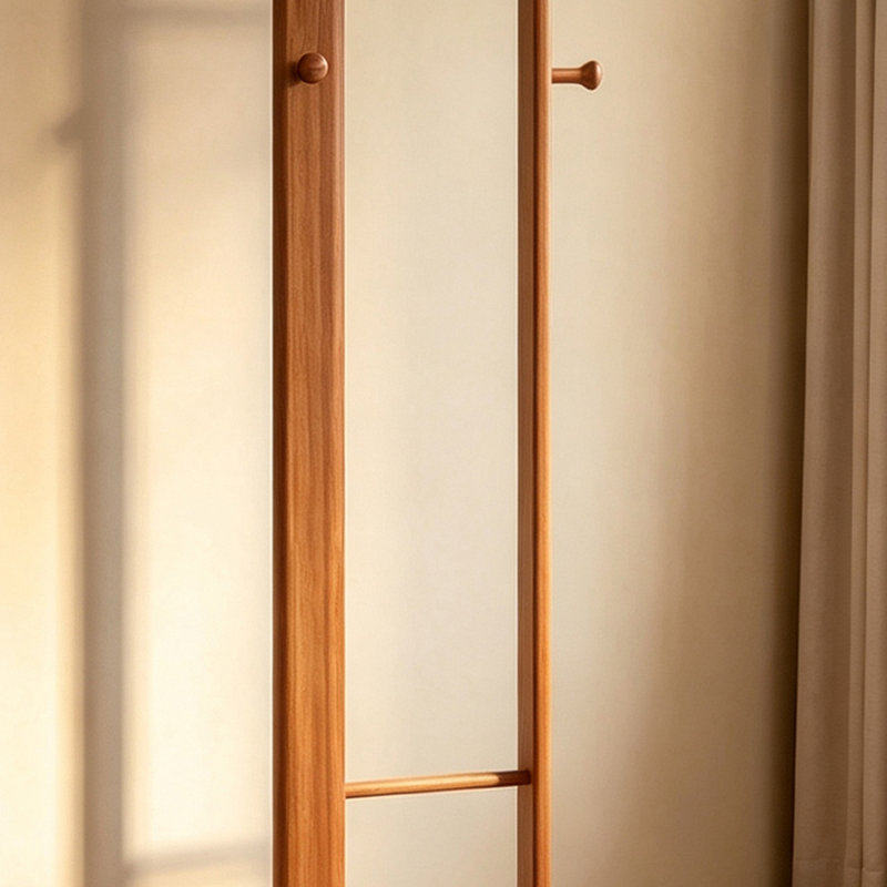 Portemanteau en bois d'hévéa massif, Brun