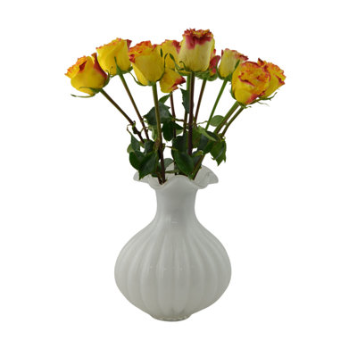 11-Inch Glass Vase – Handcrafted Decorative Flower Vase