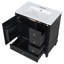 Meuble-lavabo 30 po avec lavabo, une porte avec tablette et trois tiroirs, porte à fermeture douce, noir
