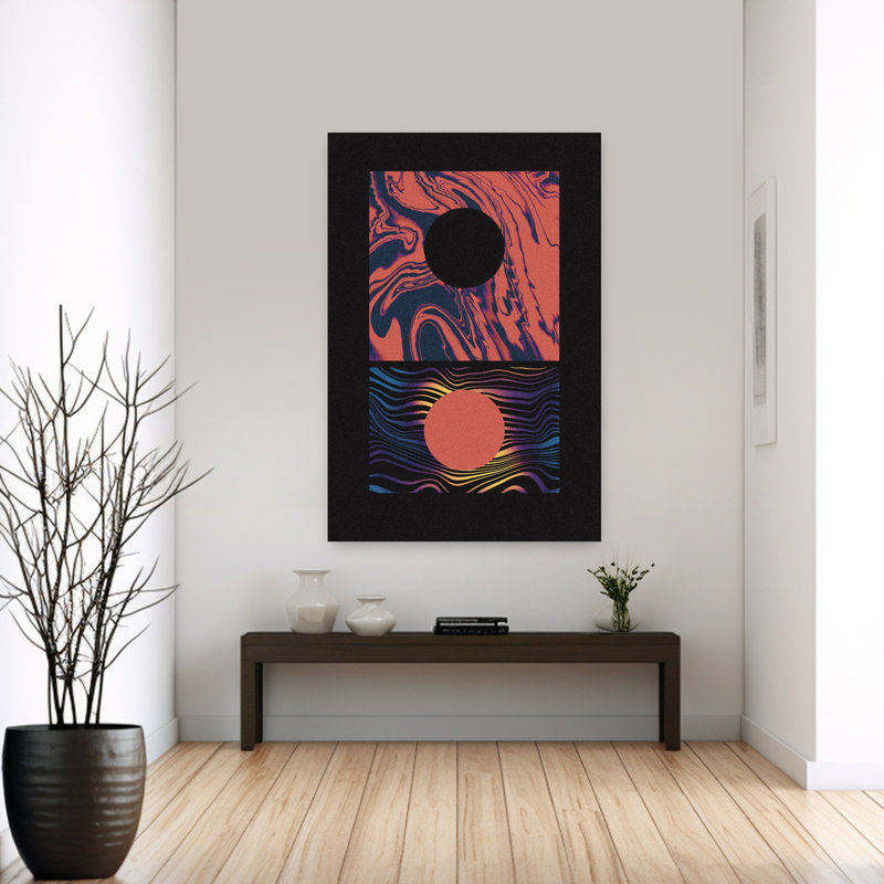 Art contemporain abstrait rétro, H 60 po x l 40 po