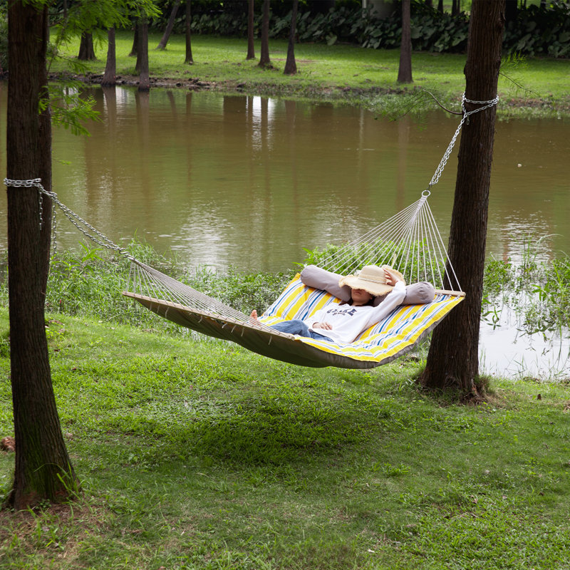 Almandine 2 Person Spreader Bar Hammock, Yellow