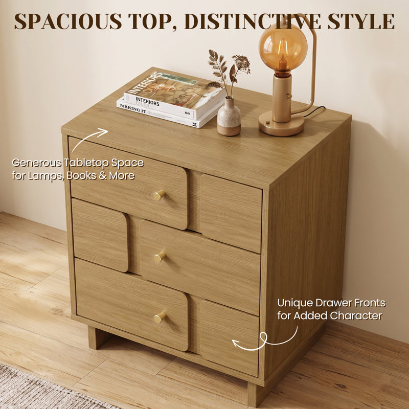 3-Drawer Nightstand Set Of 2