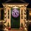Couronne de Noël artificielle mauve / rose de 16 pouces, couronne de feuilles de paillettes Harry avec un arc en satin et des boules brillantes, couronne de Noël de porte d'entrée pour les décorations de Noël intérieures et extérieures-220589047