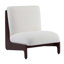 Ensemble de 2 chaises d'appoint modernes avec structure en bois de noyer massif et coussin blanc intégré pour un confort ergonomique et un style sans effort.-422181216-422181219
