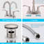 Robinet de lavabo pour salle de bain en nickel brossé - 4 pouces, bec pivotant à 360 ° et bonde escamotable, matériau, fonction d'économie d'eau, cartouche d'égouttement, robinet élégant à deux poignées en nickel, et qualité, 20%, lisse-121612923