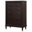 Commode brune à 5 tiroirs