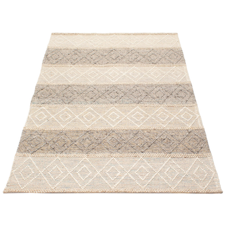 Tapis brun / crème nouvel âge de conception unique 4 pi 11 po x 7 pi 9 po Delonte