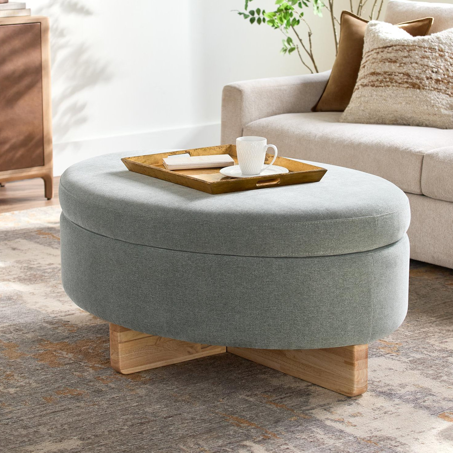 Roohan 48" Ottoman, Green