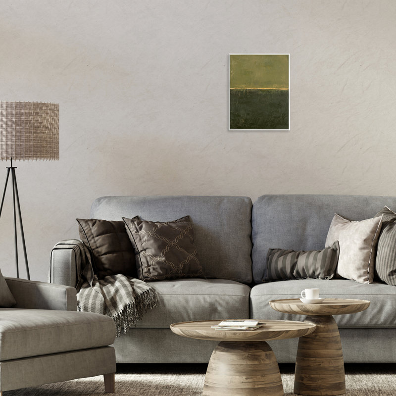 Art mural abstrait vert rustique aux teintes vertes, design par Design Fabrikken